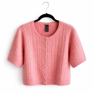 Magaschoni Pink Cable Knit Cardigan